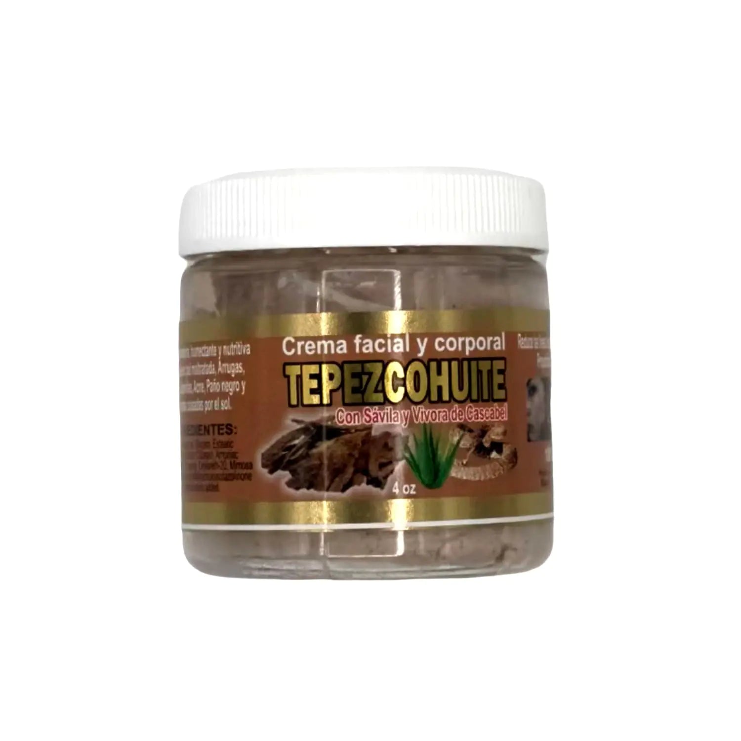 Tepezcohuite Cream 4oz Mexican Face and Body Original Moisturizer Cream - Tepezcohuite Crema Para La Cara y Para El Cuerpo Hecha en Mexico - Hydrate Your Skin